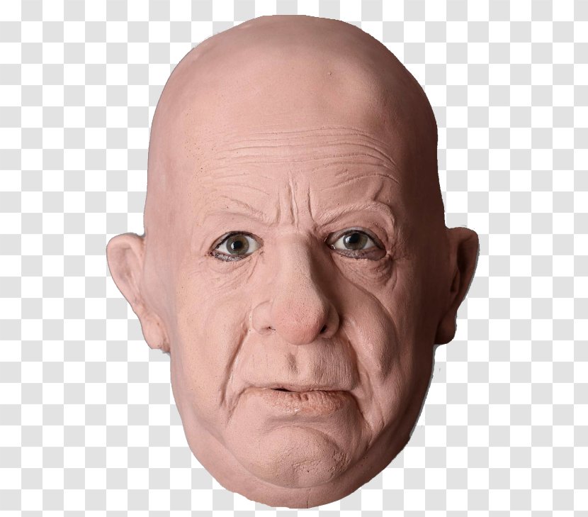 Latex Mask Costume Disguise Headgear - Nose - Cartoon Bald Old Man Transparent PNG