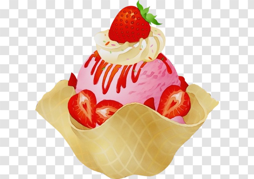 Strawberry - Food - Whipped Cream Fruit Cake Transparent PNG