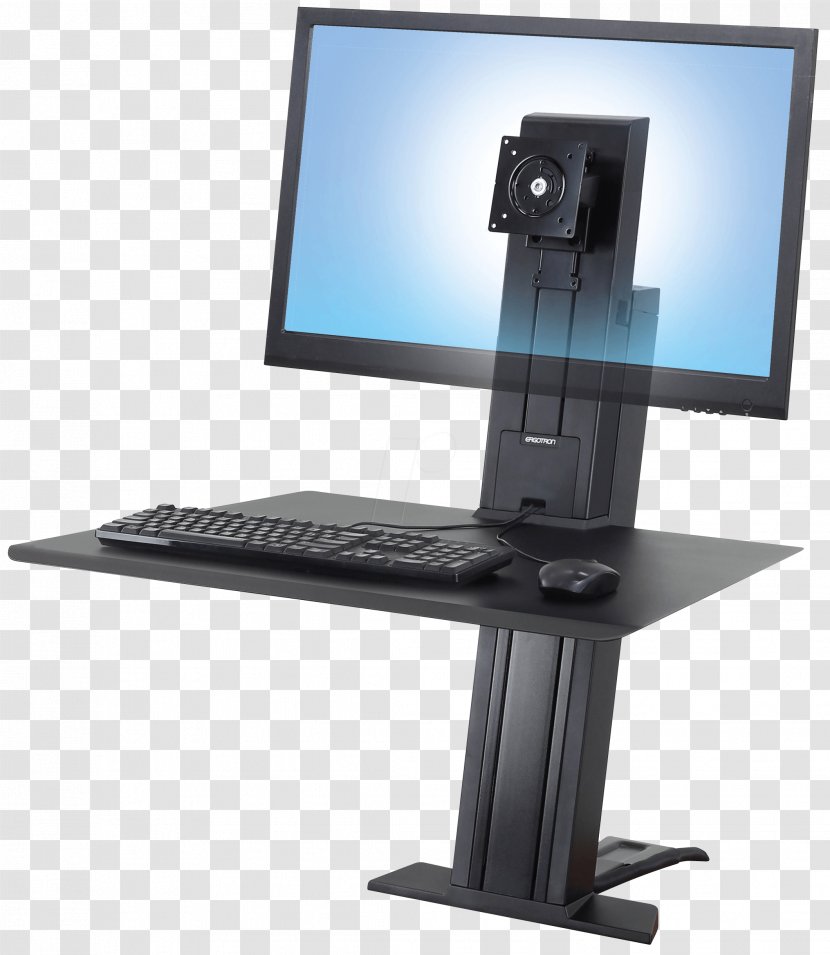 Computer Keyboard Sit-stand Desk Monitors Workstation Desktop Computers - Human Factors And Ergonomics Transparent PNG