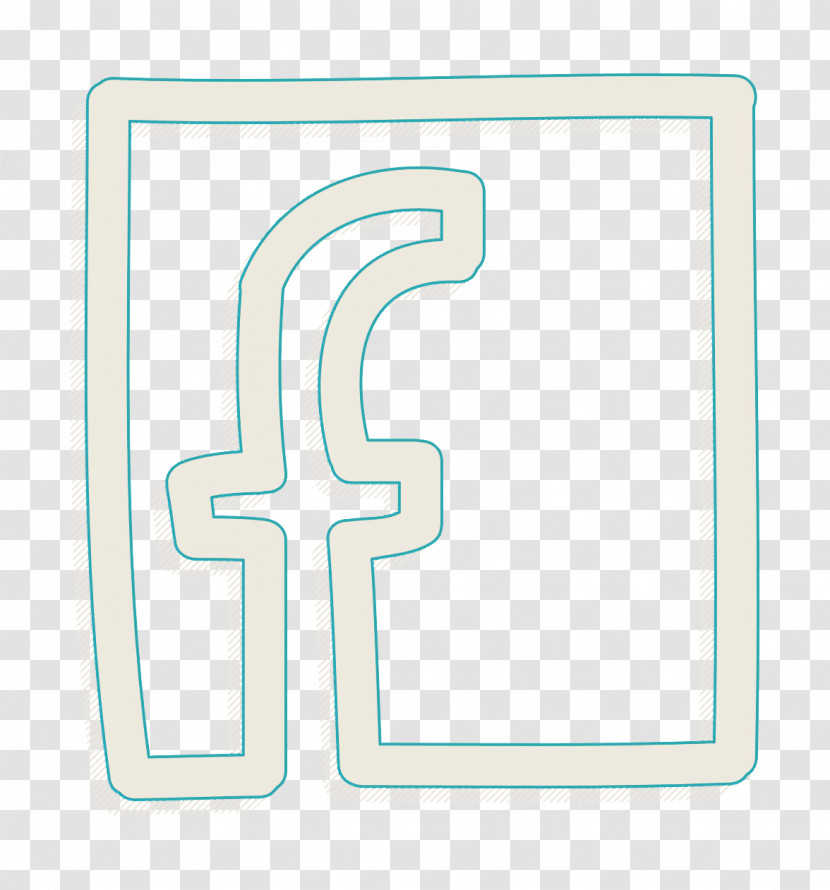 Facebook Icon Social Icon Facebook Letter Logo In A Square Hand Drawn Outline Icon Transparent PNG