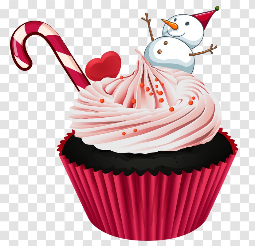 Cupcake Christmas Drawing Illustration - Frozen Dessert - Snowman Ice Cream Transparent PNG