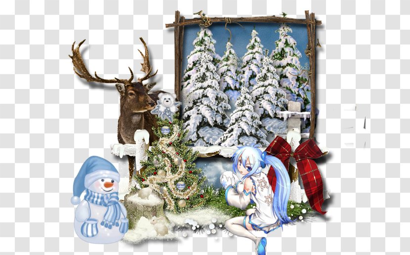 Christmas Tree Reindeer Digital Scrapbooking Ornament - Character Transparent PNG