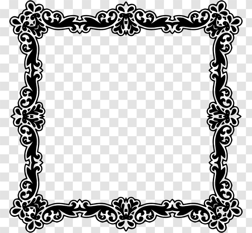 Picture Frames Borders And Art Deco - Area - Black White Transparent PNG