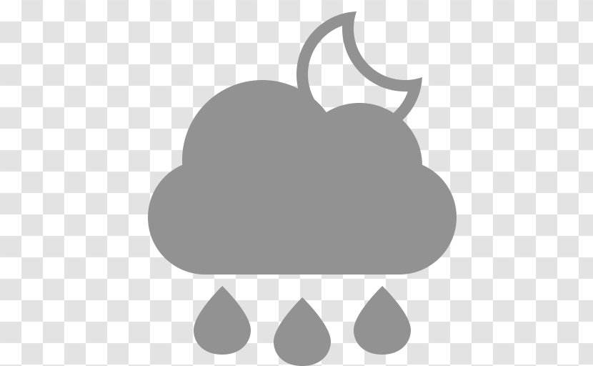 Rain Cloud Weather Symbol - Black - Raindrops Transparent PNG