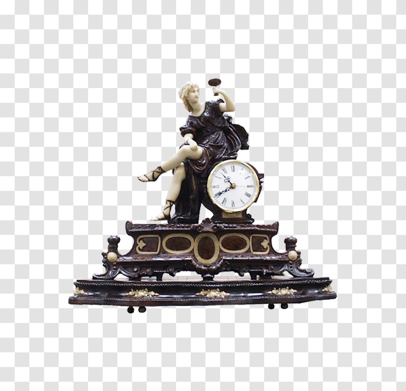 Clock Download Statue - Bronze - Western Classical Watches Transparent PNG