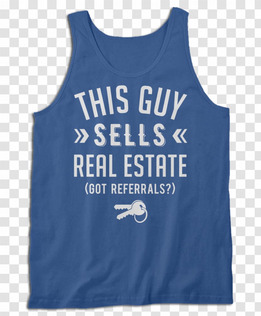 T-shirt Hoodie Sleeveless Shirt Real Estate Clothing - Blue - Design Transparent PNG