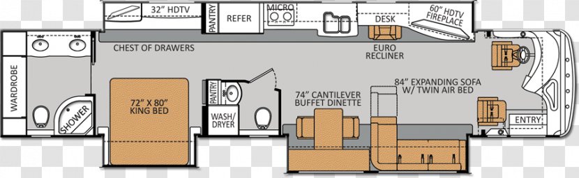 Floor Plan GMC Motorhome Campervans House - Text - Foot Cat Transparent PNG