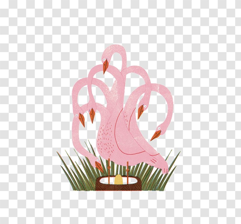 Drawing Flamingos Illustration - Bird - Swan Transparent PNG