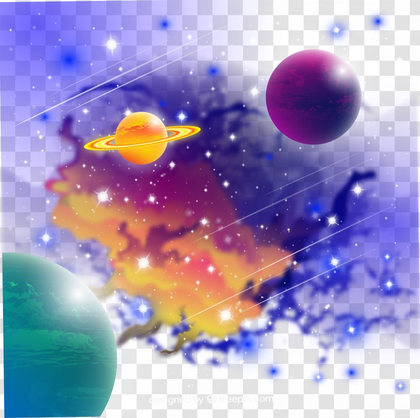 Planet Universe Nebula - Saturn - Fantasy Cosmic Vector Transparent PNG