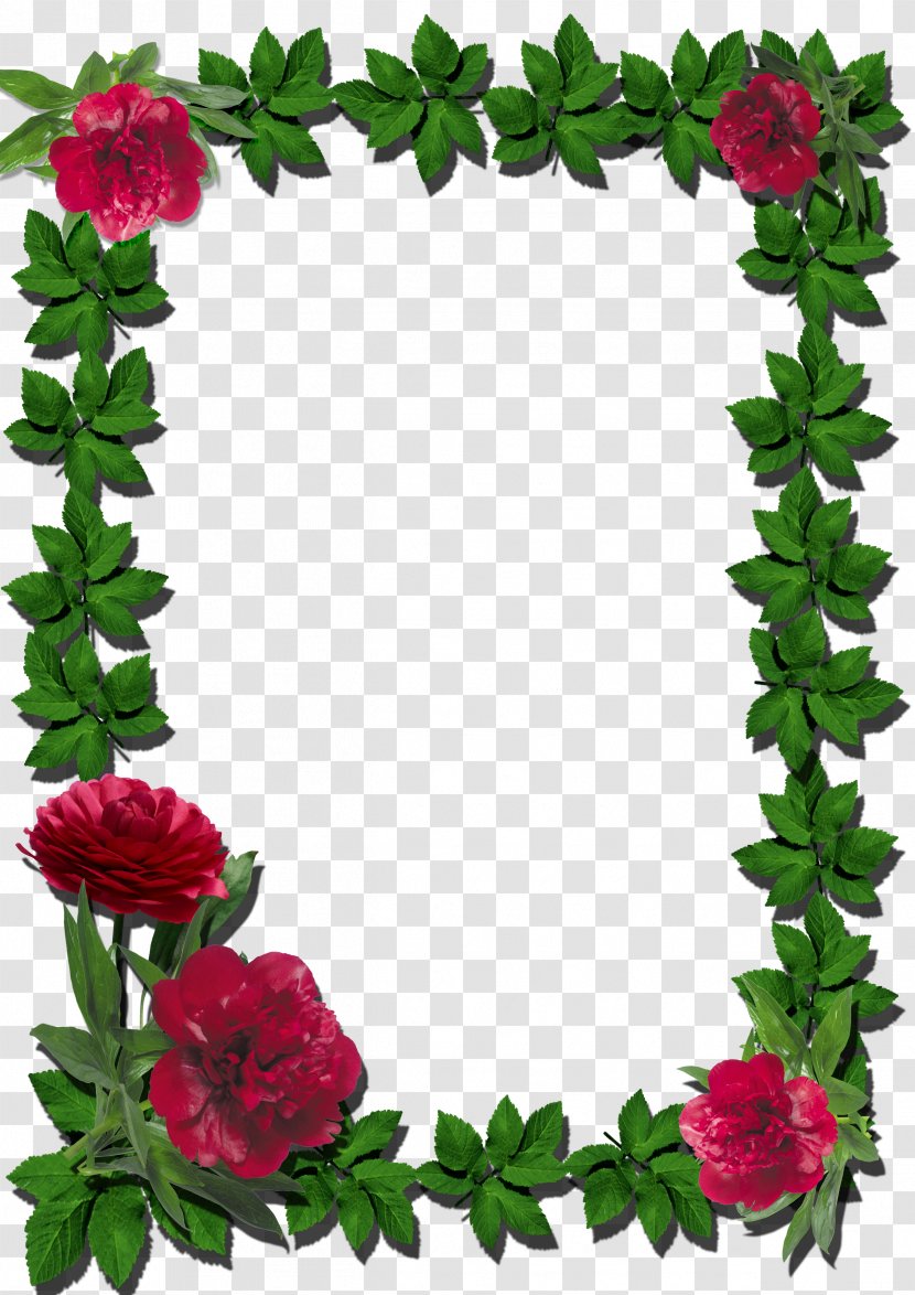 Picture Frames Flower Clip Art - Leaf - Floral Frame Transparent PNG
