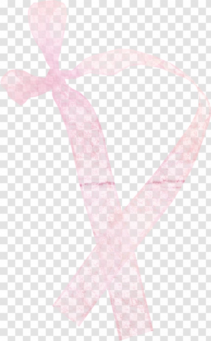 Pink Ribbon Shoelace Knot - Peach - Bow Transparent PNG