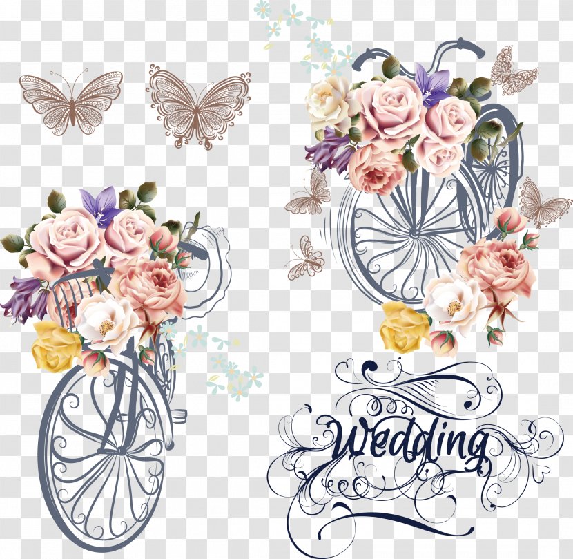 Bicycle Flower Bouquet - Floral Design - Wedding Transparent PNG