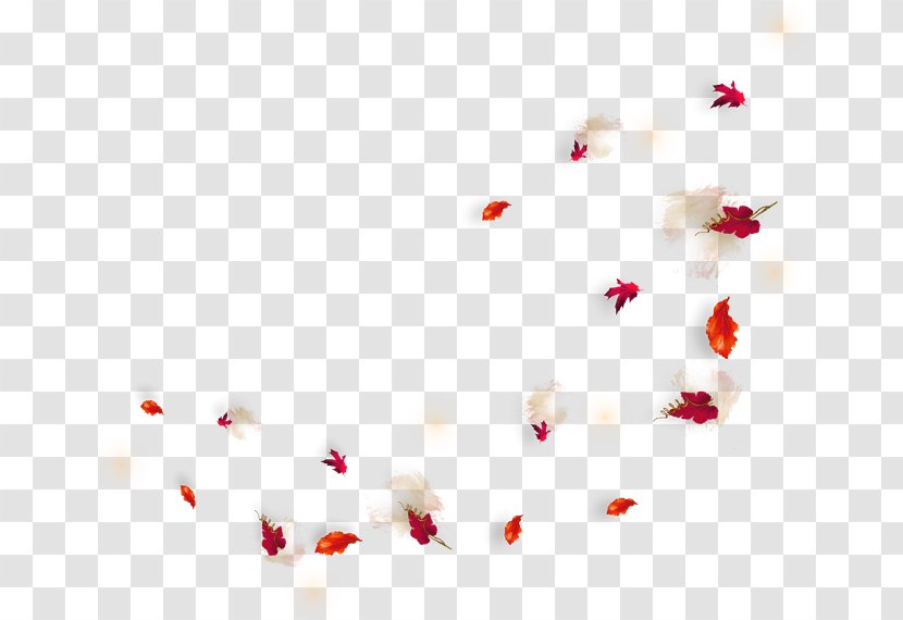 Red Leaf Art Pattern - White - Floating Element Transparent PNG