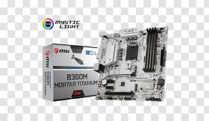 Intel MSI B360M MORTAR Motherboard LGA 1151 Micro-Star International Coffee Lake - Mother Board Transparent PNG