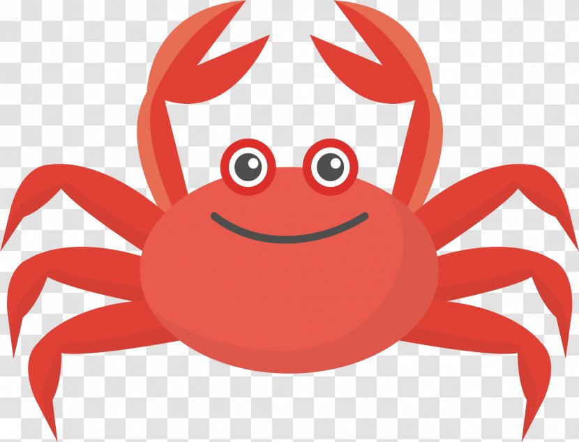 Crab Colorful Run Euclidean Vector Illustration - Fictional Character - Red Transparent PNG