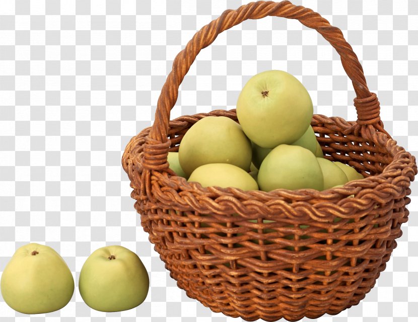 Basket Apple Fruit Food Transparent PNG