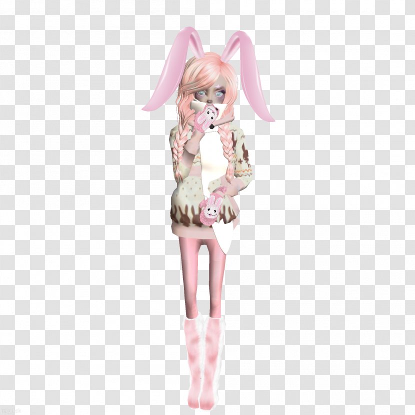Easter Bunny Doll Pink M Costume Figurine Transparent PNG