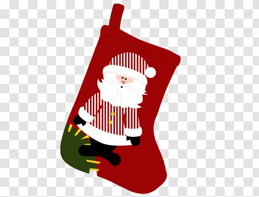Santa Claus Christmas Stockings Hosiery Sock - Frame - Stocking Transparent PNG