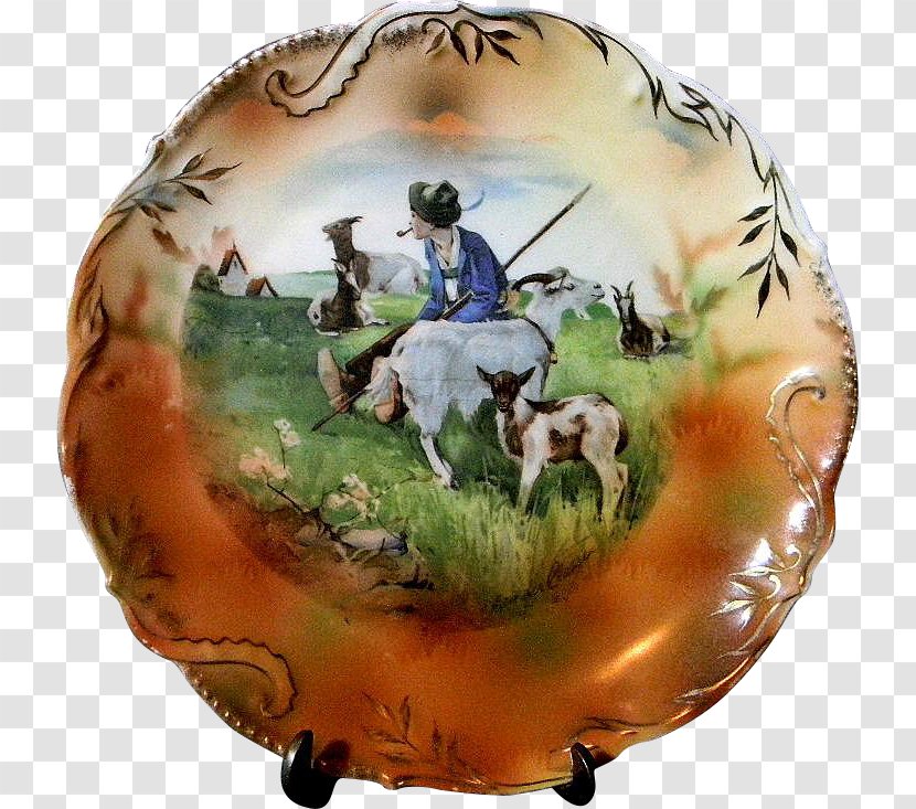 Ceramic Limoges Porcelain Pottery Bisque - Hand-painted Scene Transparent PNG