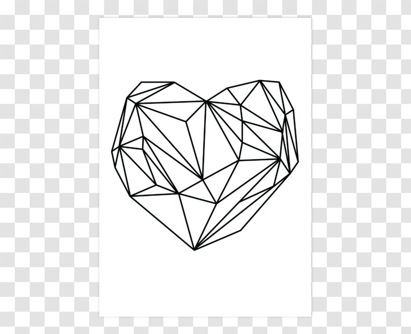 Poster Heart - East Urban Home - Blackandwhite Rectangle Transparent PNG