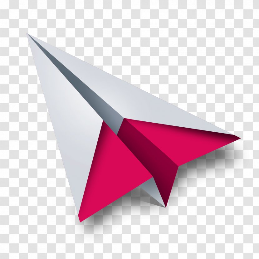 Paper Plane Airplane - Triangle - Fold Transparent PNG