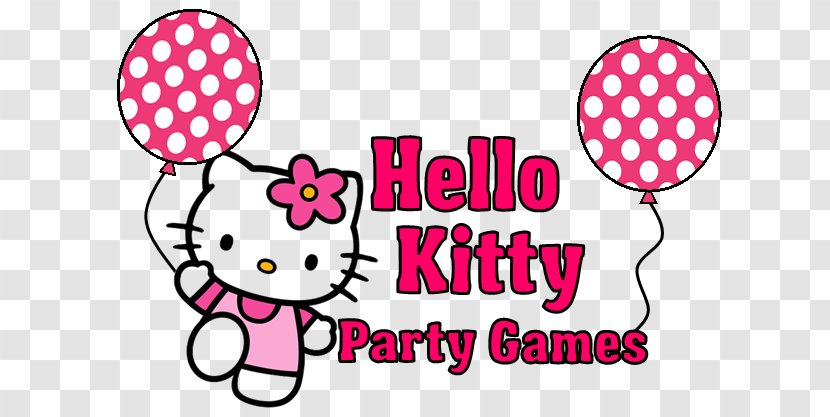 Hello Kitty Online Party Game Clip Art - Silhouette - With Balloons Transparent PNG