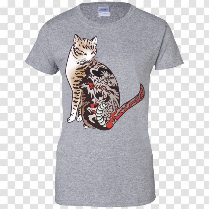 T-shirt Hoodie Robe Sleeve - Hood - Cat Tattoo Transparent PNG