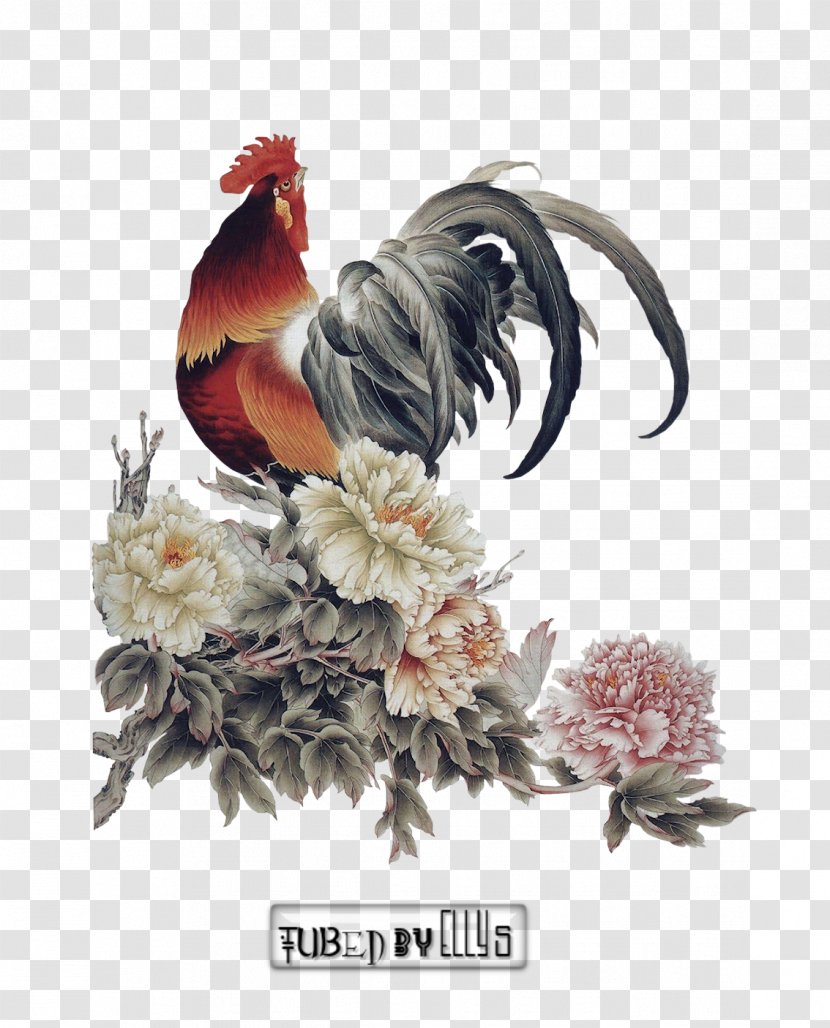 Chicken Rooster Self-Portrait With Thorn Necklace And Hummingbird Embroidery Painting - Art Transparent PNG