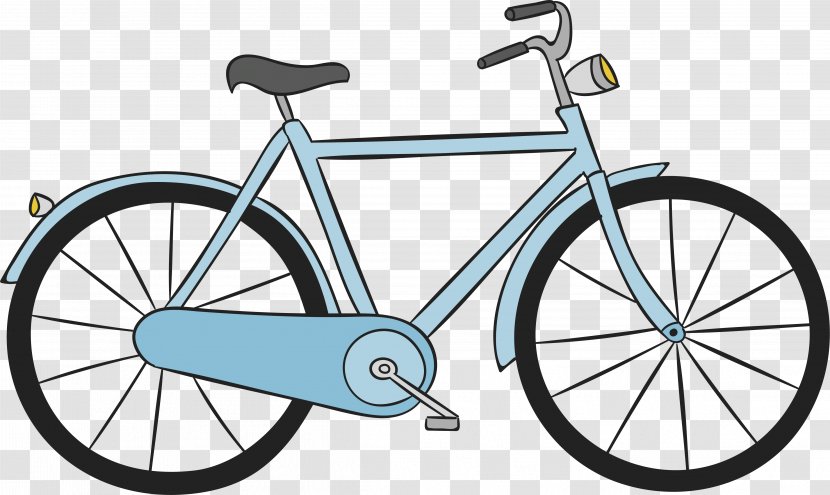 Bicycle Pedal Frame Racing Wheel Road - Vehicle - Blue Drawn Cross Beam Bike Transparent PNG