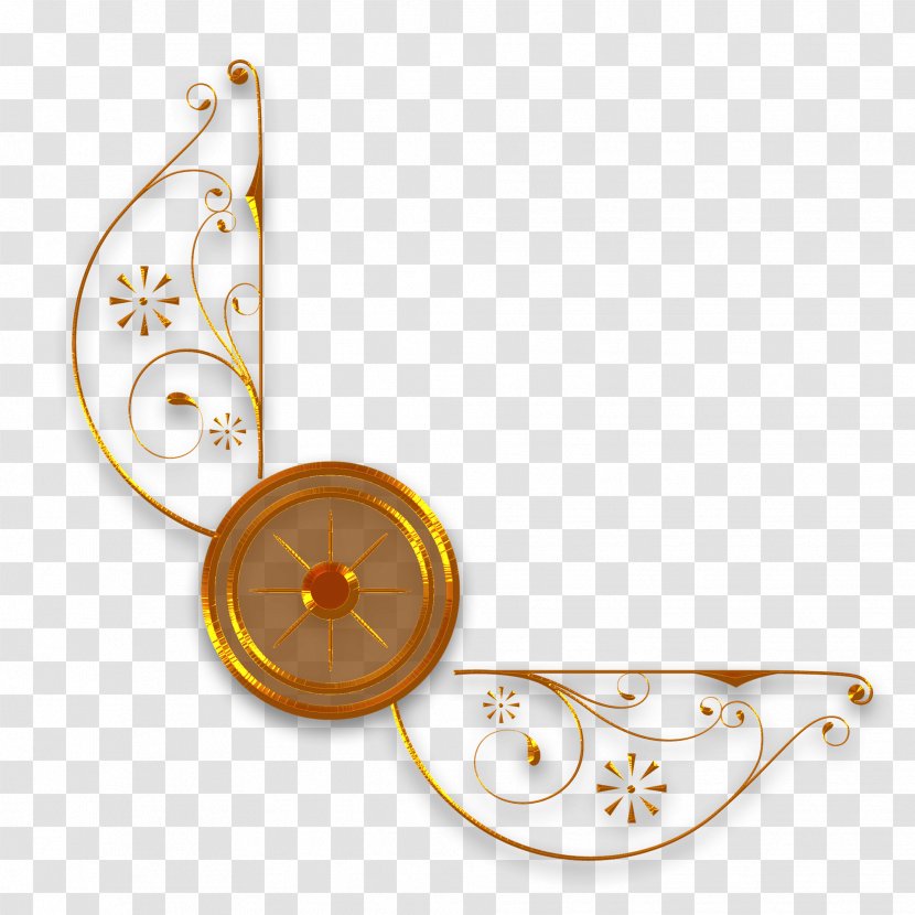 Gold Circle Disk Flower - Floral Design - Filigree Transparent PNG