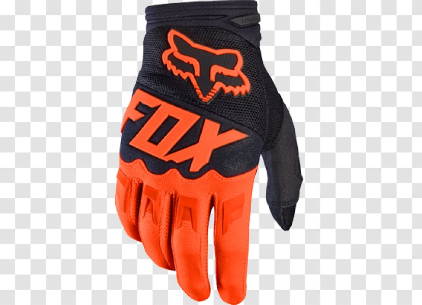 Cycling Glove Fox Racing Motocross Motorcycle - Offroading - Orange Cross Transparent PNG