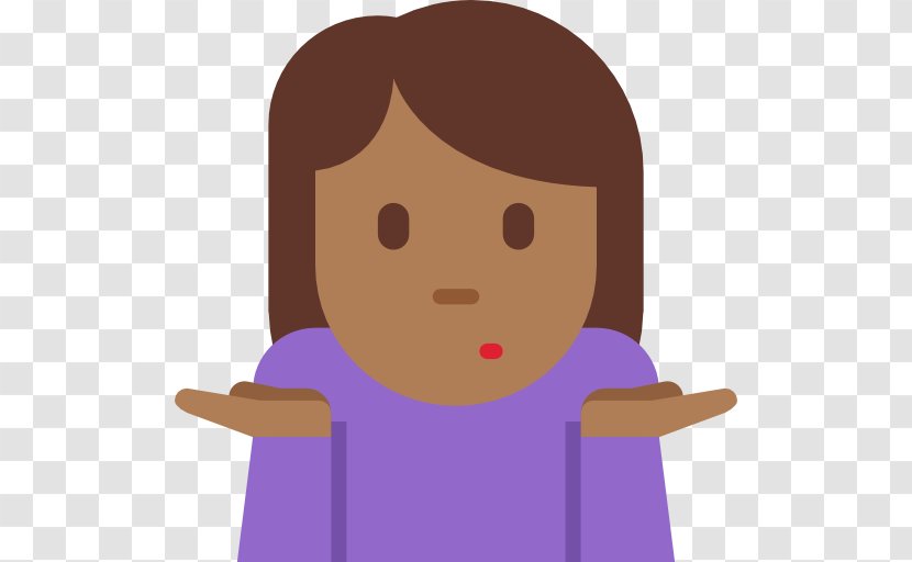 Shrug Emojipedia Human Skin Color Dark - Watercolor - Emoji Transparent PNG