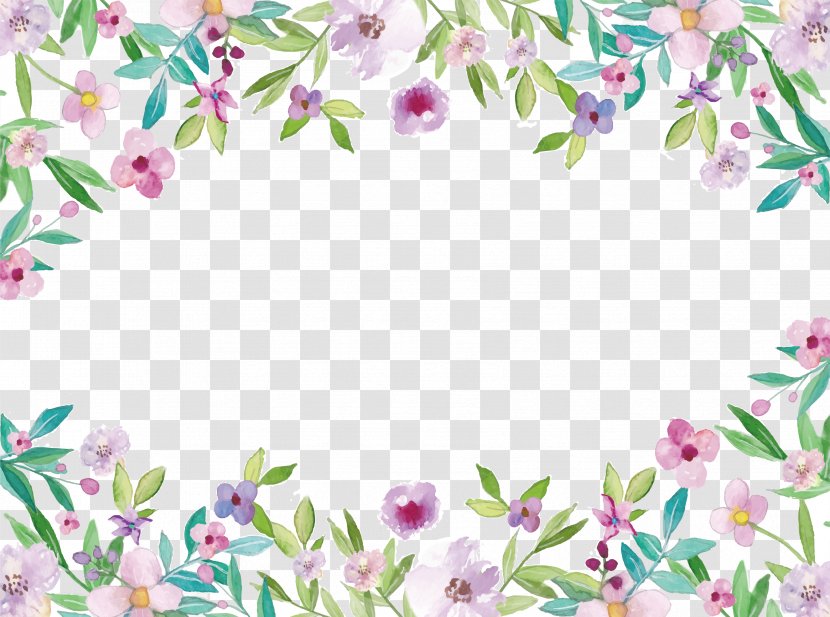 Watercolor Painting Clip Art - Flowers Small Fresh Borders Transparent PNG