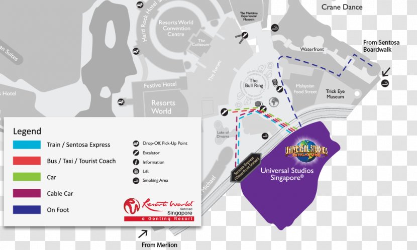 Universal Studios Singapore Waterfront Monorail Station Sentosa Express Orlando Hotel - Frame - Indonesia Map Transparent PNG