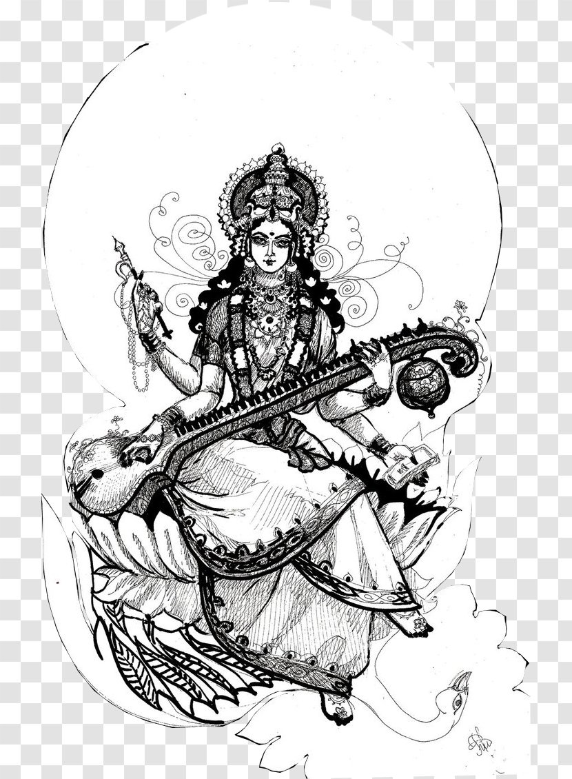 Sarasvati River Rigveda Saraswati Goddess Basant Panchami - Sarawati Transparent PNG