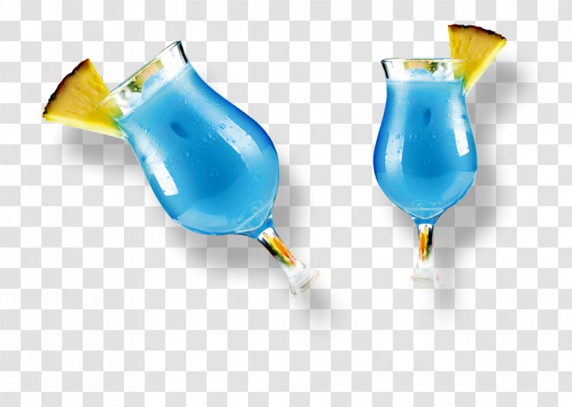 Blue Hawaii Wine Cocktail Champagne Juice - Drink Transparent PNG
