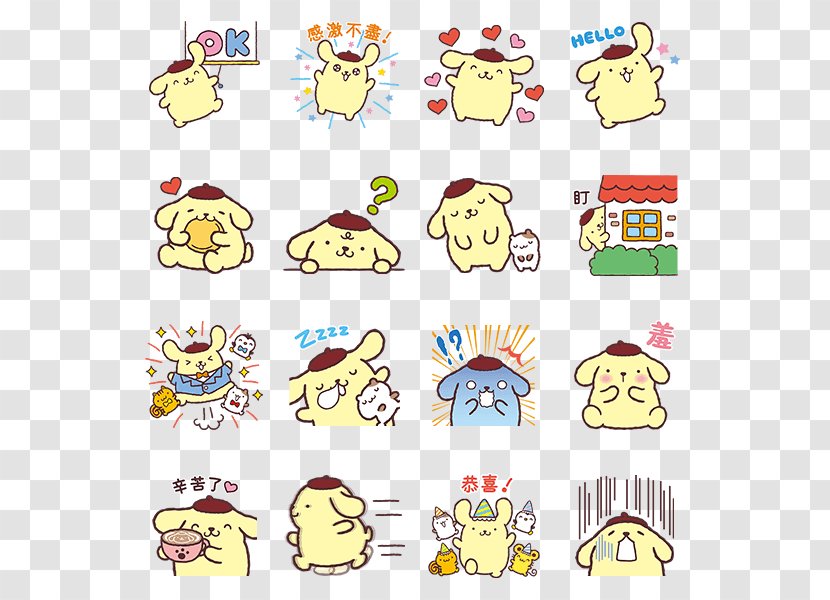 Sticker Purin Sanrio LINE Rilakkuma - Yellow - Pom Transparent PNG