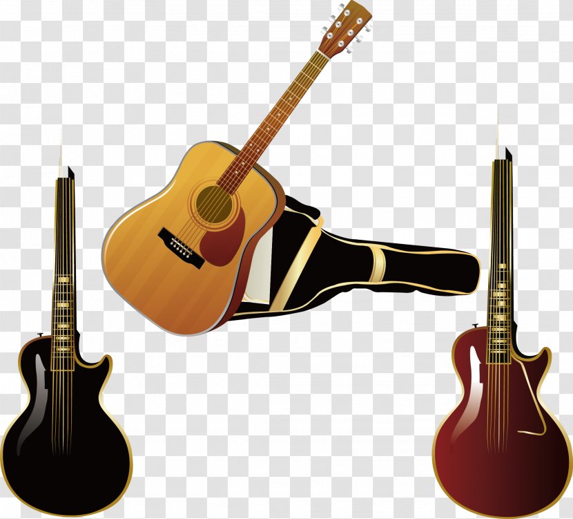Acoustic Guitar Musical Instrument - Silhouette - Expensive Piano Transparent PNG
