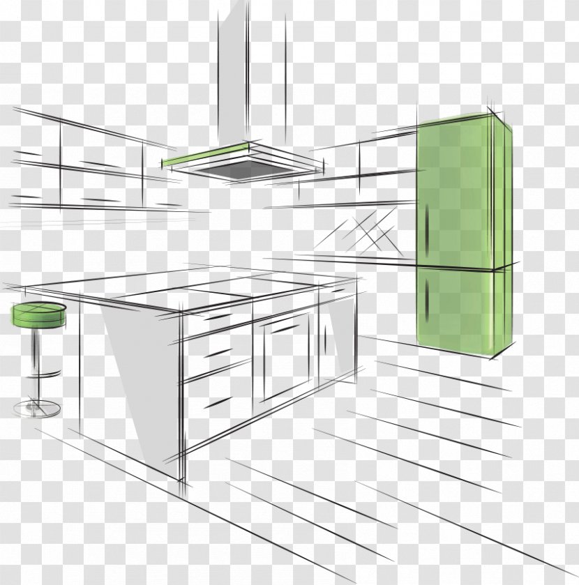 Desk Line Angle - System - Kitchen Sketch Transparent PNG