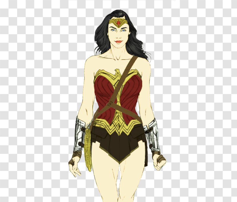 Superhero Costume Design Illustration Supervillain - Gal Gadot Wonder Woman Transparent PNG