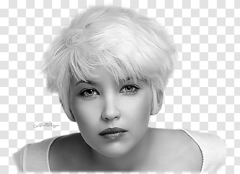 Hairstyle Blond Short Hair Pixie Cut - Heart Transparent PNG