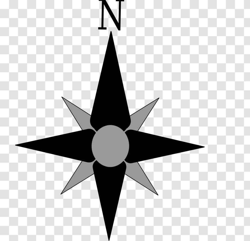 North Arrow Clip Art - Cardinal Direction - Compass Rose Picture Transparent PNG