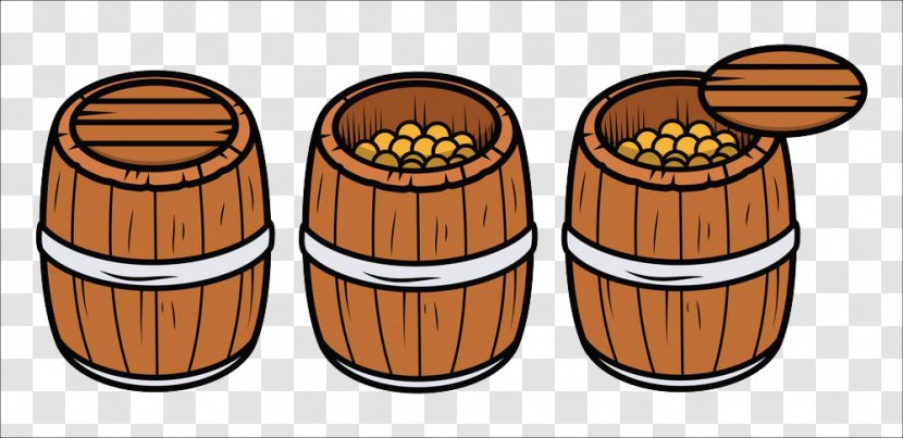 Cartoon Royalty-free Barrel Illustration - Art - Put The Gold Coin Transparent PNG