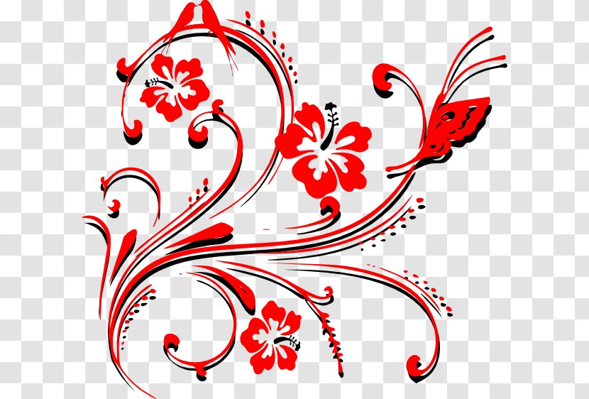 Color Clip Art - Branch - Red Butterfly Transparent PNG