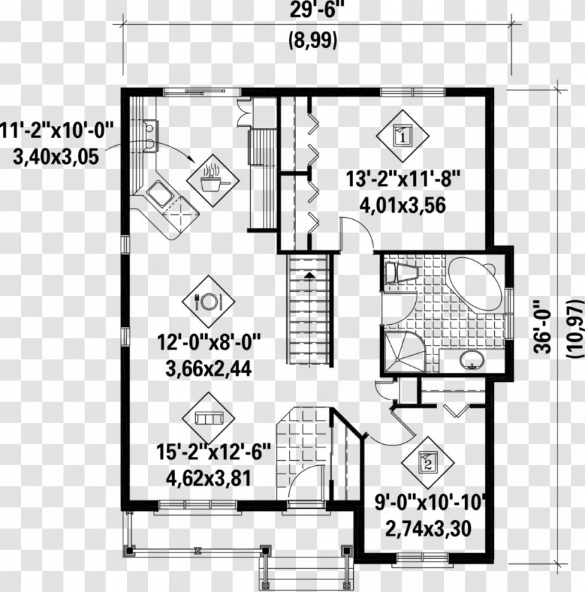 House Plan Cottage Interior Design Services - Architecture Transparent PNG