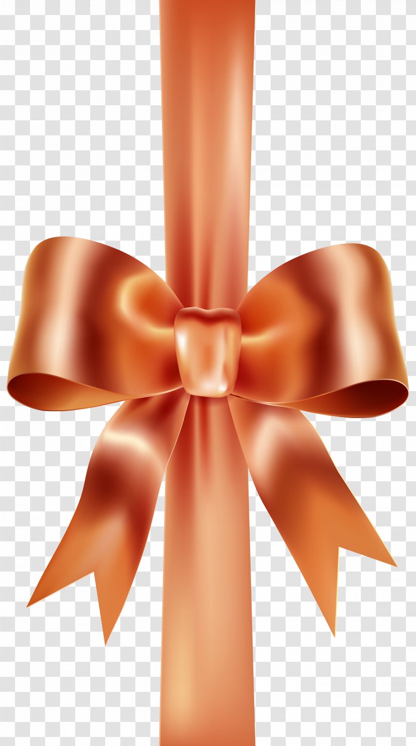 Ribbon Clip Art - Orange - Elegant Bow With Transparent PNG