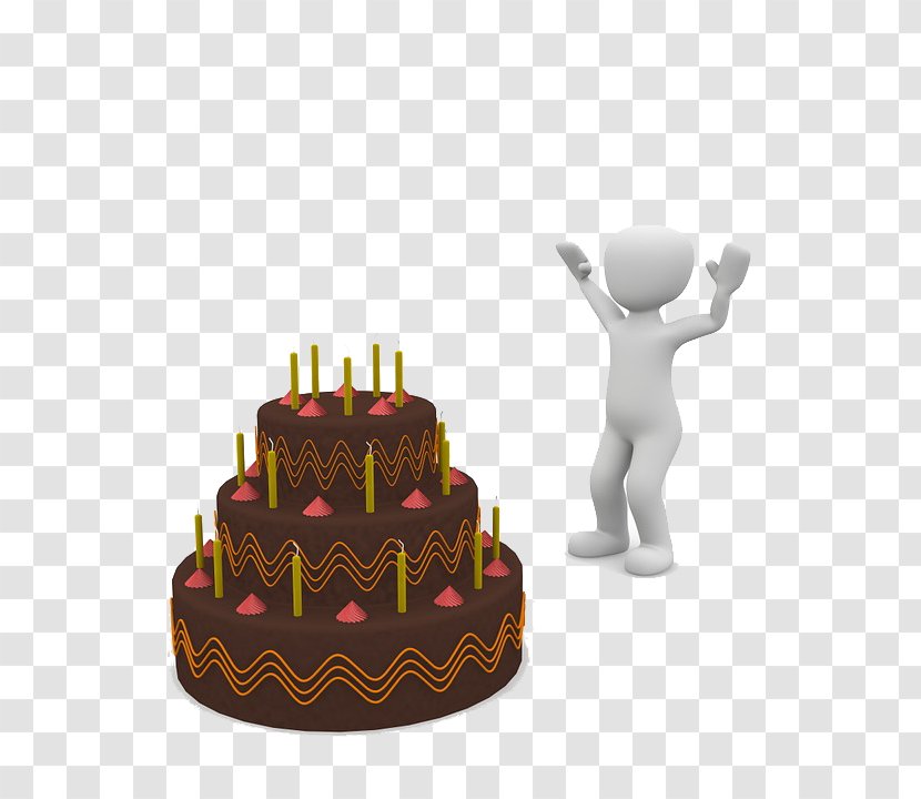 Birthday Cake Chocolate Illustration - Public Domain - Cartoon Version Of Birthdays Transparent PNG