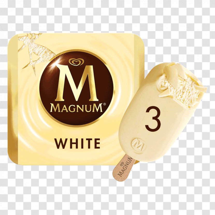 Chocolate Ice Cream White Magnum Praline - Caramel Transparent PNG