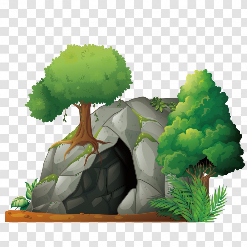 Euclidean Vector Caveman Illustration - Tree - Original Cave Transparent PNG