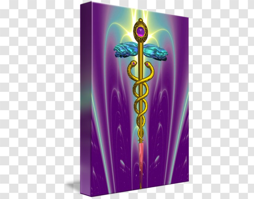 Staff Of Hermes Symbol Medicine Zazzle Post Cards - Purple Wave Transparent PNG